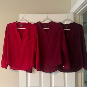 Nine West Women's Blouse Set in Red and Burgundy